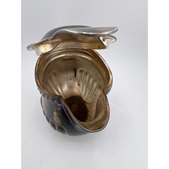 Silver Plated Creamer Scalloped Vintage Patina Barton - Picture 5 of 10